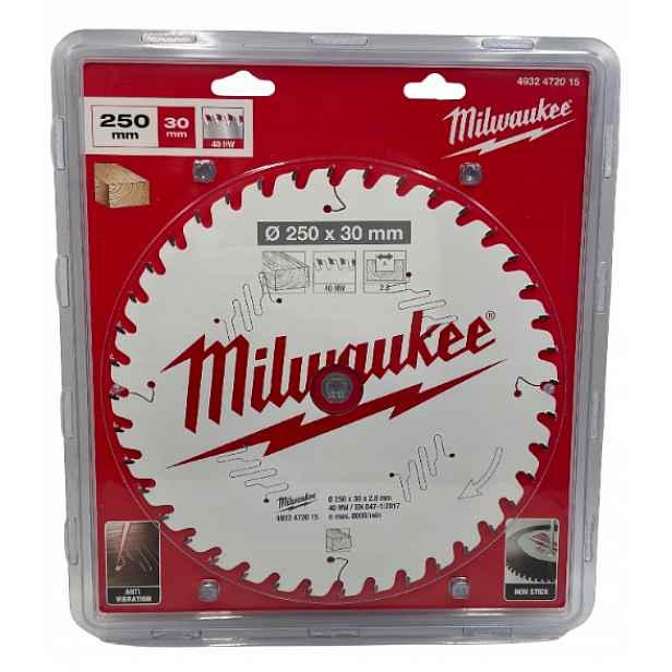 Pilový kotouč na dřevo 250 x 30 mm, 40 zubů Milwaukee 4932472015