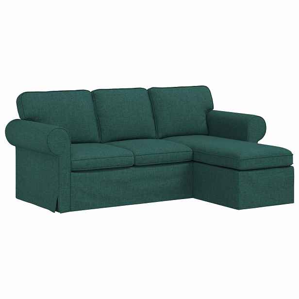 vidaXL Pohovka Tmavě zelená 195 x 138 x 80 cm textil