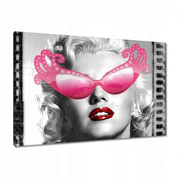 Obrazy 120x80 Monroe růžové brýle