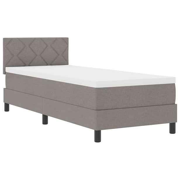 vidaXL Postel s boxspringem s LED pásky Taupe 80 x 200 cm textil