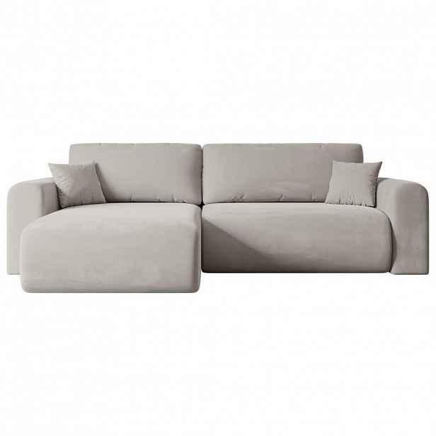 ALTDECOR ROHOVÁ SEDACÍ SOUPRAVA s funkcí lůžka a úložným prostorem ORRO-L – 272 x 145 x 83 cm, světle hnědá varianta veluru
