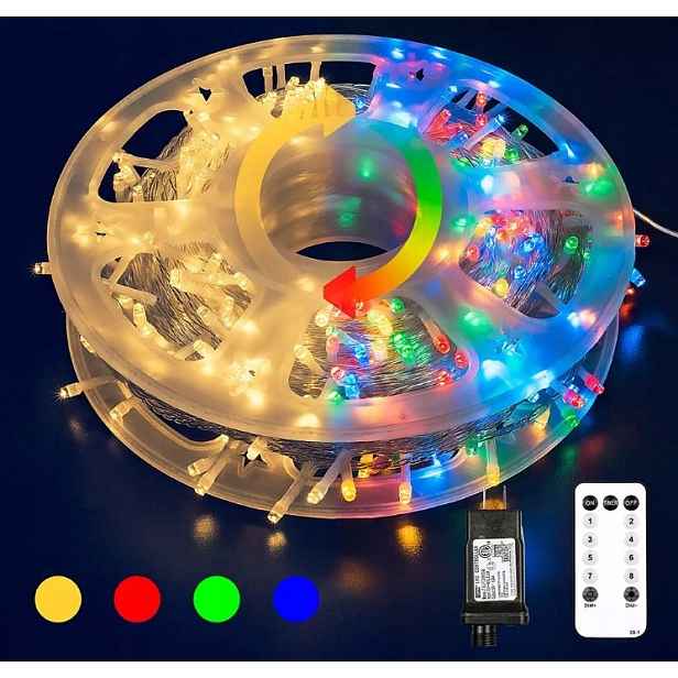 Kik KX5236 Vánoční osvětlení 500 Led, teplá bílá, mulicolor, dálkové ovládá