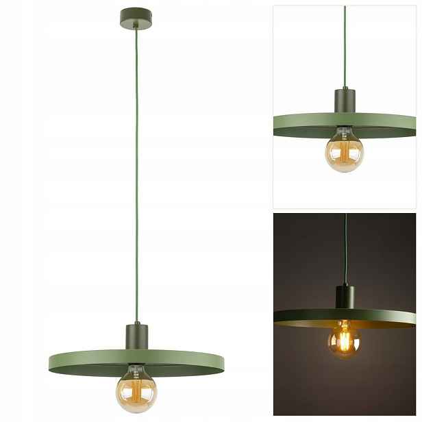 Sila závěsná lampa zelená, moderní forma v předsíni Tk Lighting
