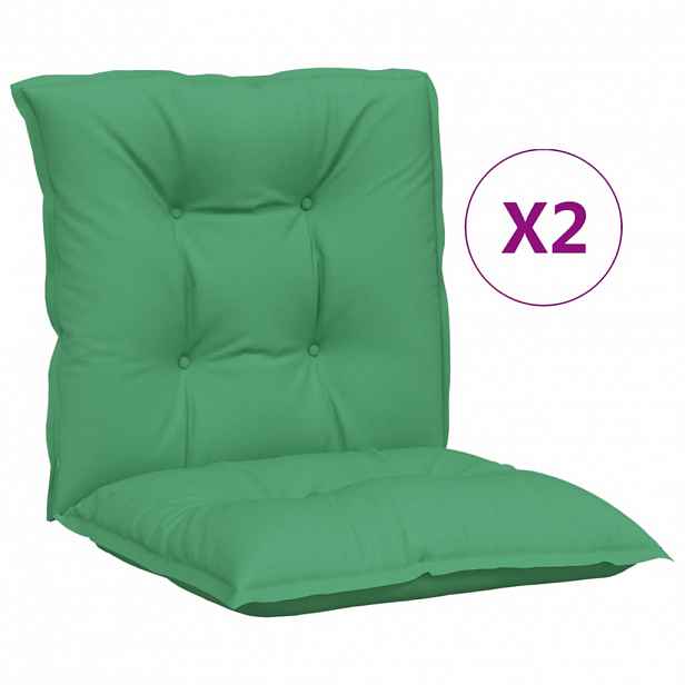 vidaXL Podušky na židli nízké opěradlo 2 ks zelené 100x50x7 cm textil
