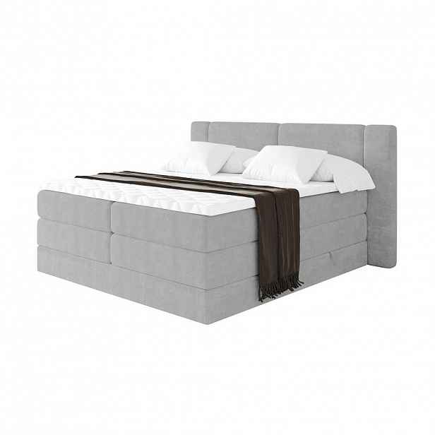 ALTDECOR POSTEL boxspring s matracemi H3/H4 - EVON KING - 200x200 cm Šedá