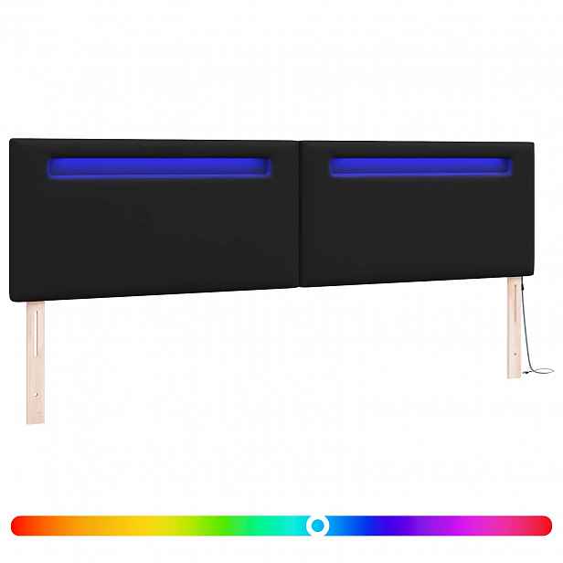 vidaXL LED hlavová deska Černá Umělá kůže