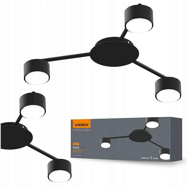 Led Stropní Svítidlo GX53 Lustr Osvětlení Hliník VL-SPF20B-B Černá