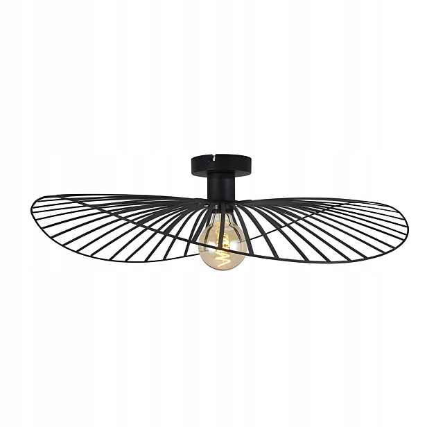 Stropní lampa Černá Jutová lana E27 60W 60 cm do kuchyně obývacího pokoje