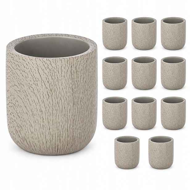12 x nádoba na koupelnový kelímek na kartáčky a pastu beton taupe Wenko Joy