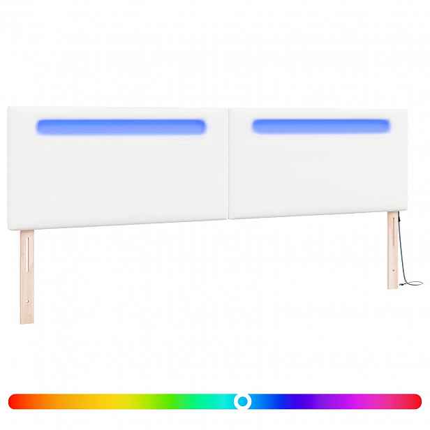 vidaXL LED hlavová deska Bílá Umělá kůže