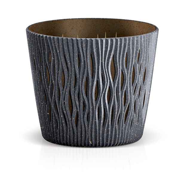 Prosperplast Květináč SCANDY ECO s vkladem antracit, varianta 12,8 cm
