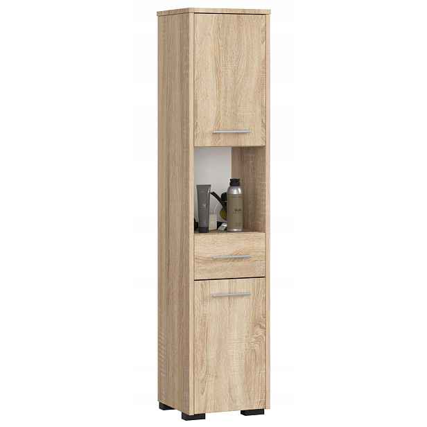Skříňka koupelnový sloupek Fin 2D1SZ1W dub sonoma Akd