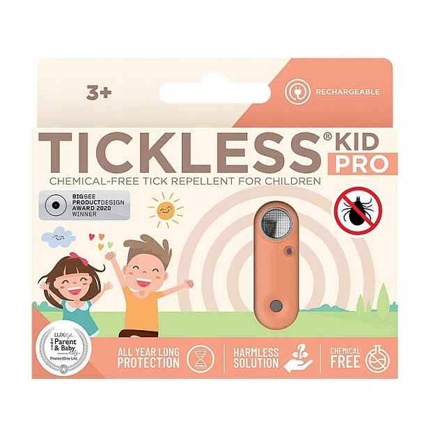 Ultrazvuková ochrana proti klíšťatům Tickless Kid Pro Hot peach Tickless