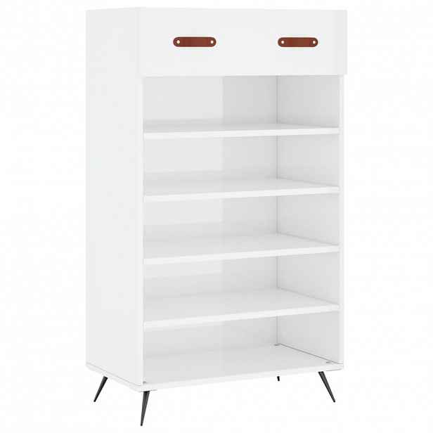 vidaXL Botník bílý s vysokým leskem 60 x 35 x 105 cm kompozitní dřevo