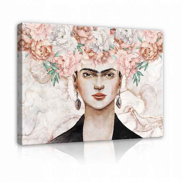 Wallarena OBRAZ na plátně Frida Kahlo Žena Květiny 60x40