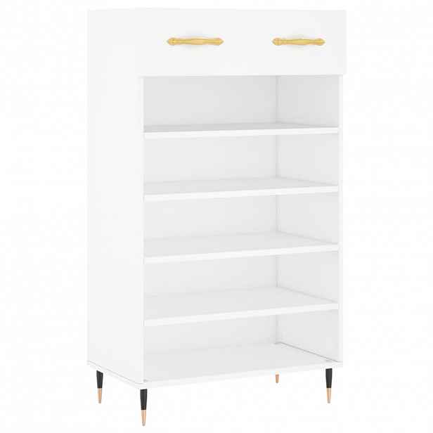 vidaXL Botník bílý 60 x 35 x 105 cm kompozitní dřevo