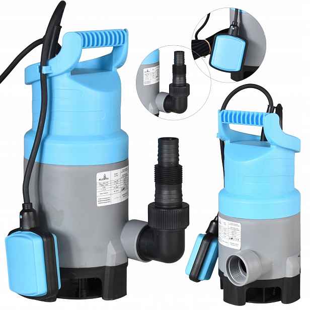 Ponorná Pumpa Na Čistou Špinavou Vodu 9 M 13200 L/h Výkonná Plovák