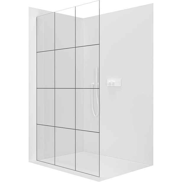 Sprchová zástěna Walk-in Crystal L/P - 8 mm - bezvzpěrový systém - bílá matná, industriální sklo - 140x200 cm