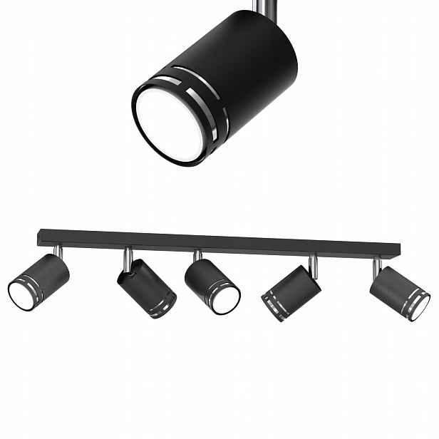Stropní Svítidlo Stropní Černý Chrom Pohyblivý Led GU10 Spot Reflektor Polská Lampa