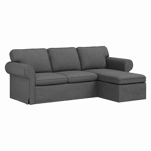 vidaXL Pohovka Tmavě šedá 215 x 138 x 80 cm textil