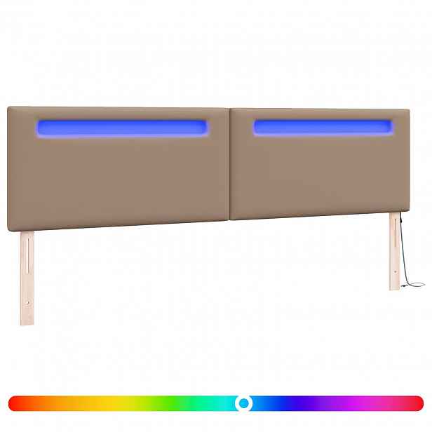 vidaXL LED hlavová deska Cappuccino Umělá kůže
