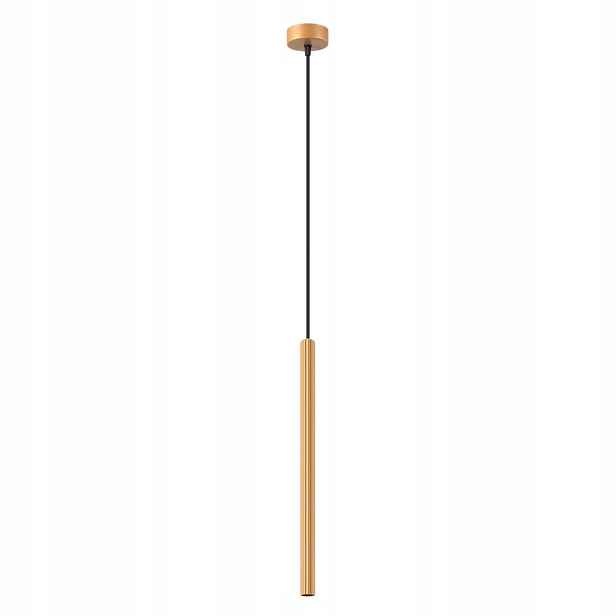 Sollux Závěsná bodová lampa zlatá ozdobná tuba 50 cm nad stůl ostrov bar