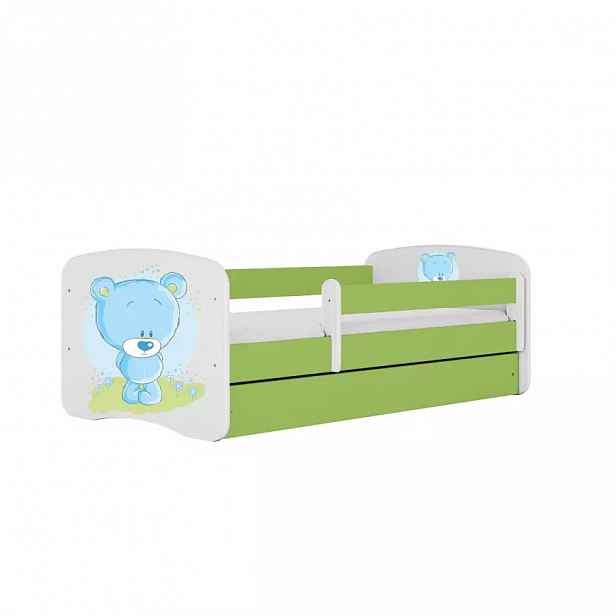 Dětská postel Babydreams+SZ zelená 80x160 Modrý medvídek