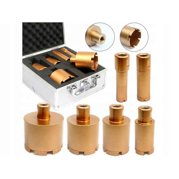 Diamantové vykružovací korunky, sada 6ks, 20-75mm, závit M14 M22591