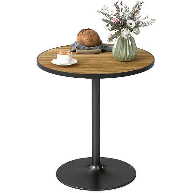 Modfu JÍDELNÍ stůl ze dřeva 70x70x76 cm dubový dekor pro 2–4 osoby se stabilní kulatou podnoží