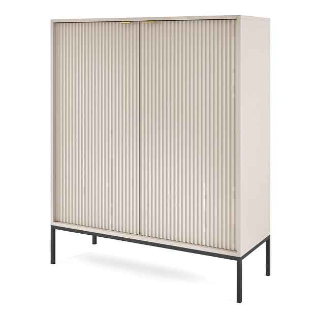 MASSENO VYSOKÁ KOMODA STELLARE, 104/125/39 cm 2 dvířky, kašmírová