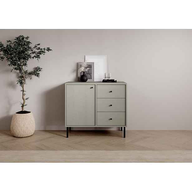 Nízká minimalistická komoda DENRA - zelená