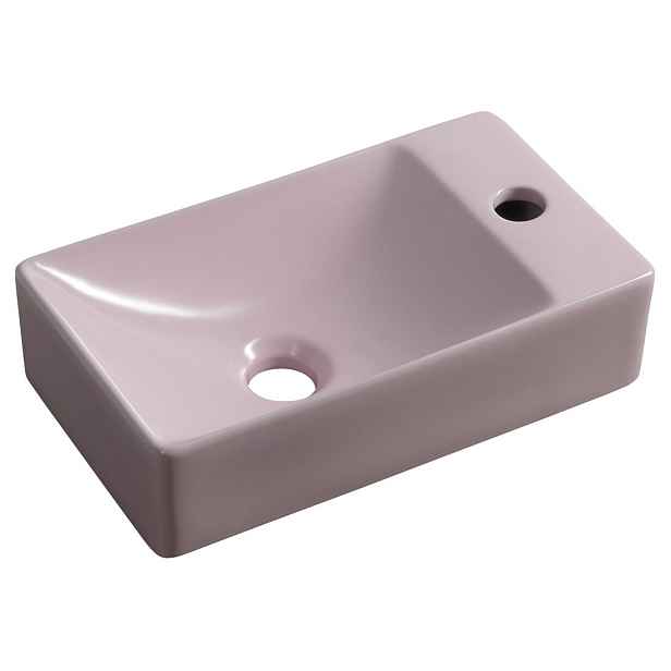 Sapho MARGITHA keramické umývátko 38x22cm, otvor pro baterii vpravo, růžová