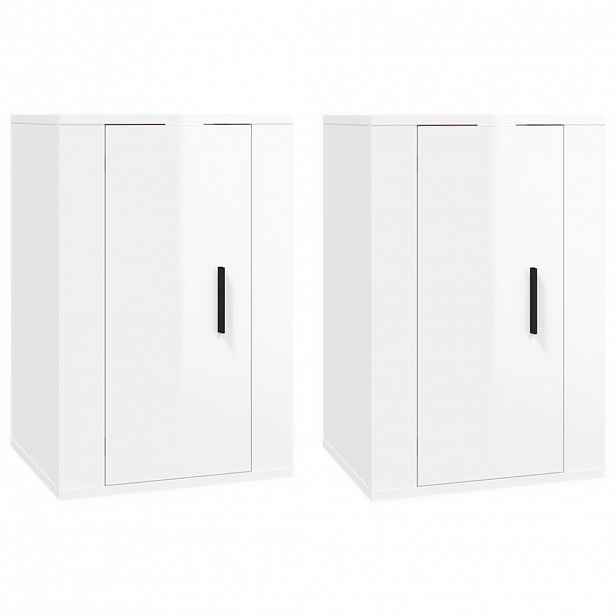 vidaXL Nástěnné TV skříňky 2 ks bílé s vysokým leskem 40x34,5x60 cm