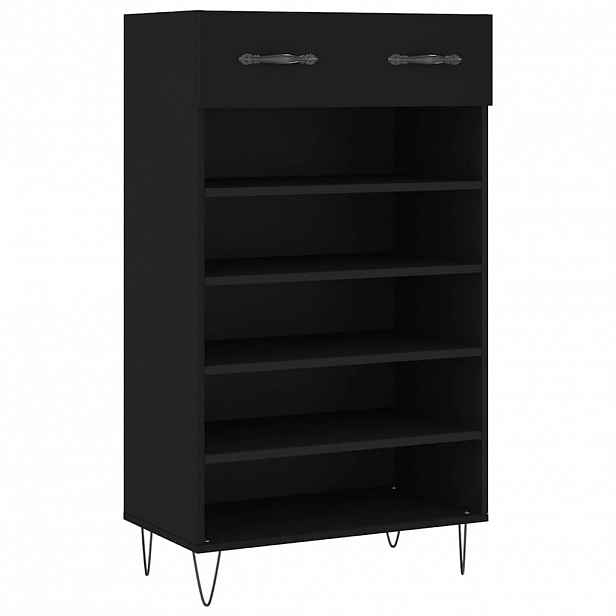 vidaXL Botník černý 60 x 35 x 105 cm kompozitní dřevo