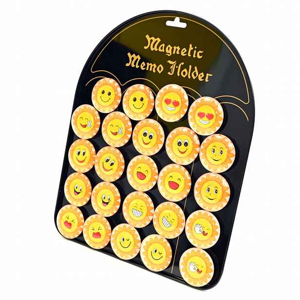 Emoji Smajlíci Magnet Na Ledničku Skleněný Set 24KS