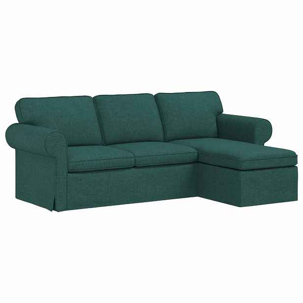 vidaXL Pohovka Tmavě zelená 215 x 138 x 80 cm textil