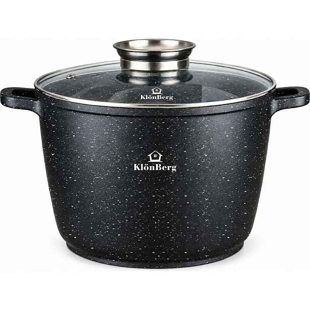 Vysoký Hrnec mramorový s poklicí Aroma Knob 6,2 l 24 cm KlönBerg