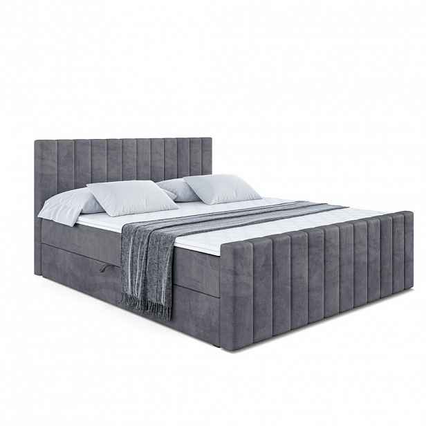 ALTDECOR AMERICKÁ postel EDITA-Z – 200 x 200 cm – H3 – tmavě šedá