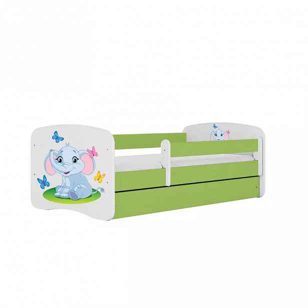 Dětská postel Babydreams+SZ zelená 80x160 Slon