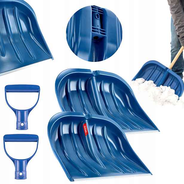 Lopata Na Sníh Bez Násady Na Odklízení Sněhu 49 Cm Plastová 2 ks