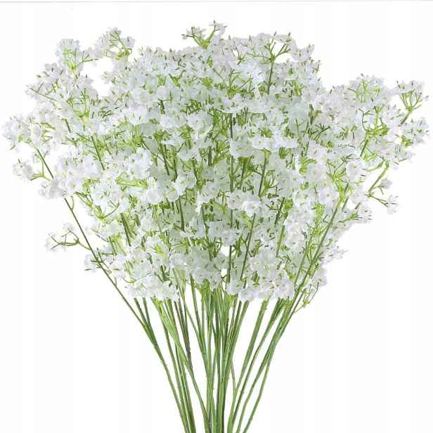 Sádrovka 40 cm umělé květy, bílá, sada 20 kusů