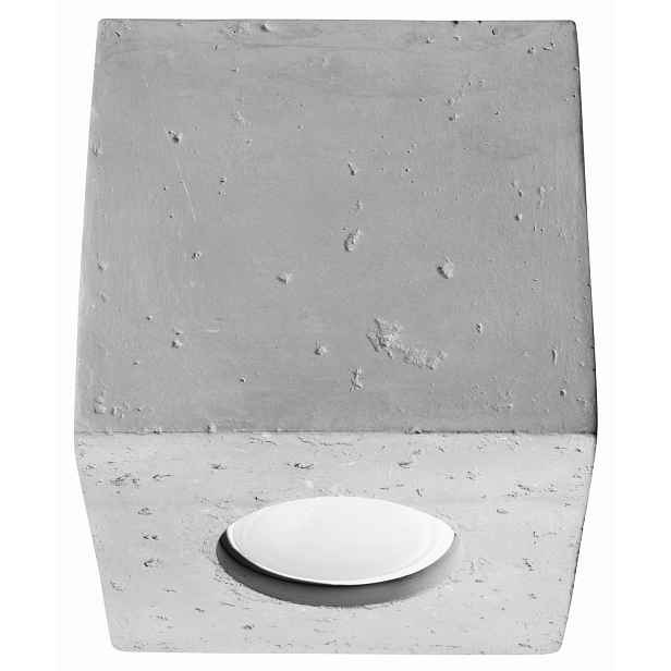 Sollux Betonové bodové stropní svítidlo šedé čtvercové 10 cm spot GU10