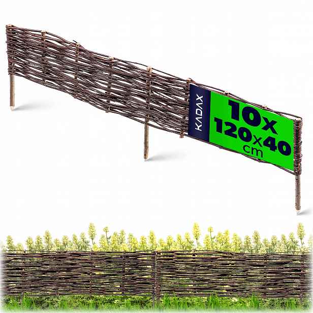 10 Ks Zahradní Palisáda Proutěná Trávníkový Lem Plot 120x40cm Set