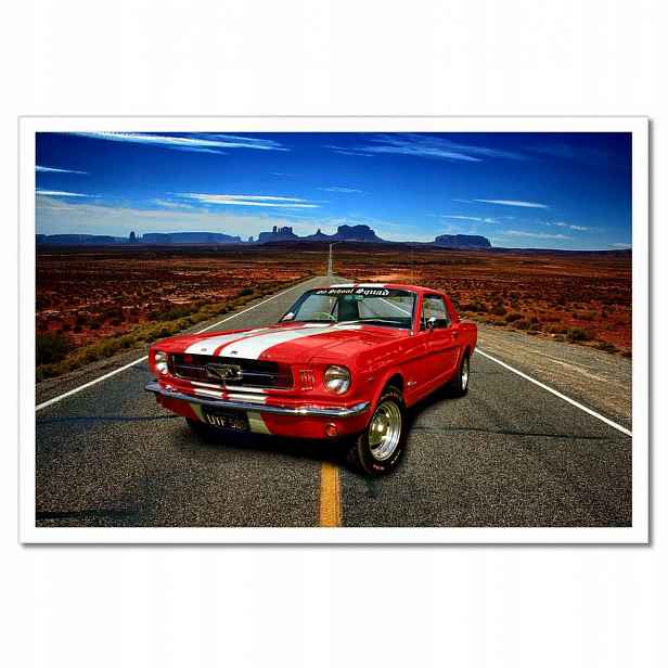 Plakáty v rámu 60x40 Červený Ford Mustang Usa