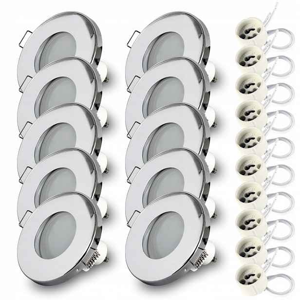 Halogenové zapuštěné svítidlo IP44 chrom koupelna podbití Led GU10 7W 3000K