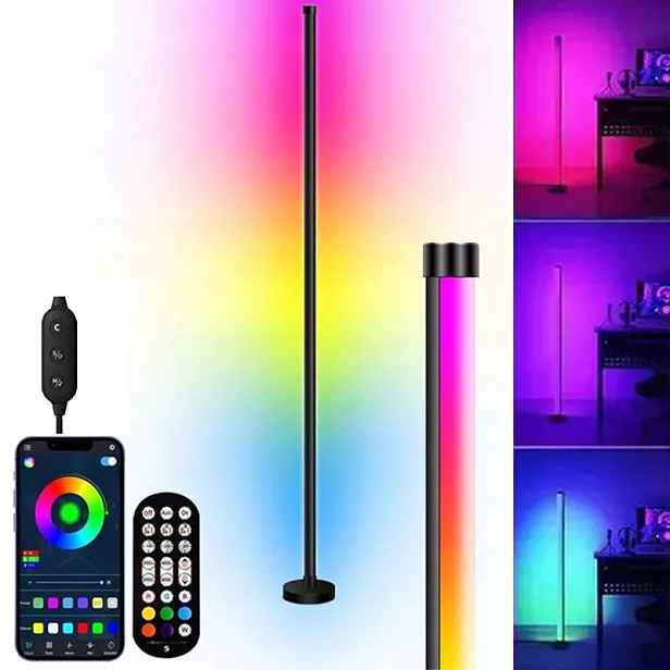 Lampa 120 cm Podlahová Led Stojící rohová Rgb rohová dálkový ovladač