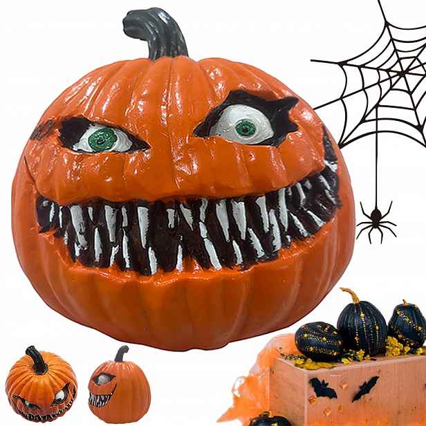 Strašidelná Dýňová Atrapa Na Halloween Do Zahrady I Domu – 20 CM