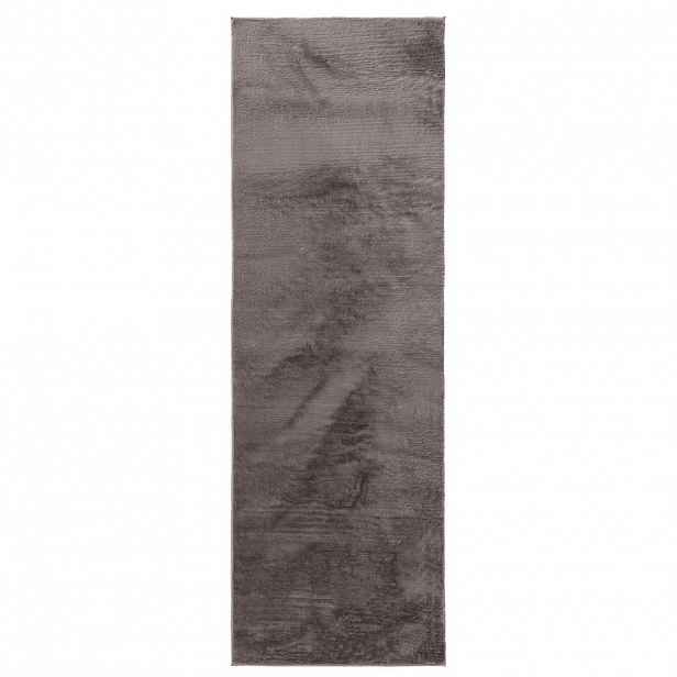 benuta UMĚLÉ kožíškové koberce Furry Šedá 80x300 cm
