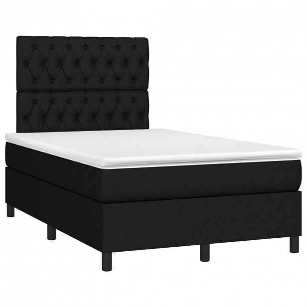 vidaXL Box spring postel s matrací černá 120x190 cm textil