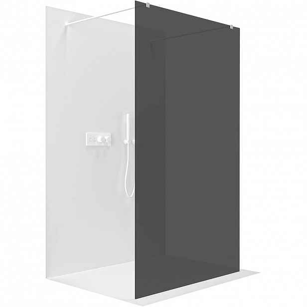 Sprchová zástěna Walk-in Onyx Duo L/P - 8 mm - hranatá vzpěra - bílá matná, grafitové sklo - 160x200 cm